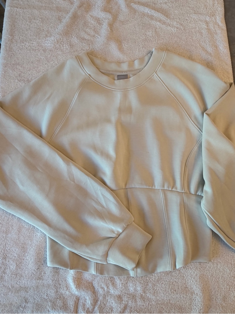 VSX Light Sage Crewneck Sweatshirt with Peplum Seam